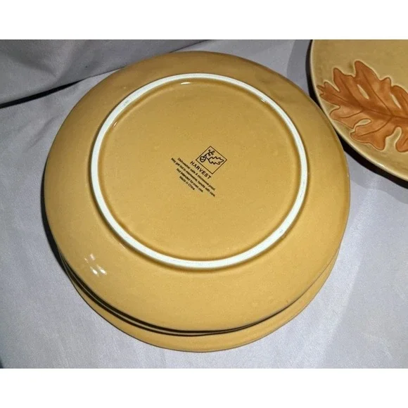 Autumn‎ Leaves Ceramic Set Of 4 Dinner Plates Holiday Autumn Leaf Festive - Picture 6 of 9